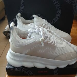 Versace Cream and White Sneakers